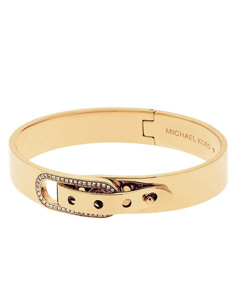 michael kors gold buckle bangle|Michael Kors bracelet with diamonds.